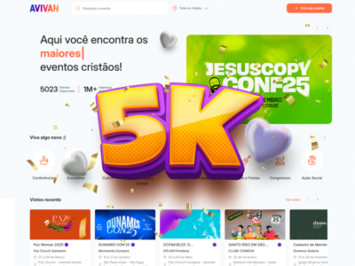 Avivah: A Maior marketplace de eventos cristãos do Brasil Alcança 5.023 Eventos!