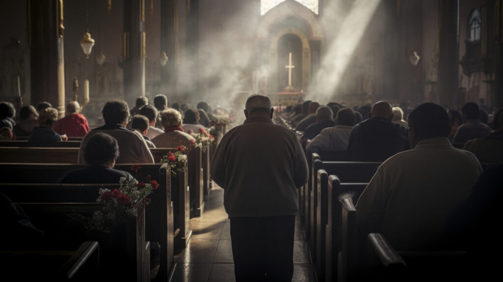 mexican people attending church